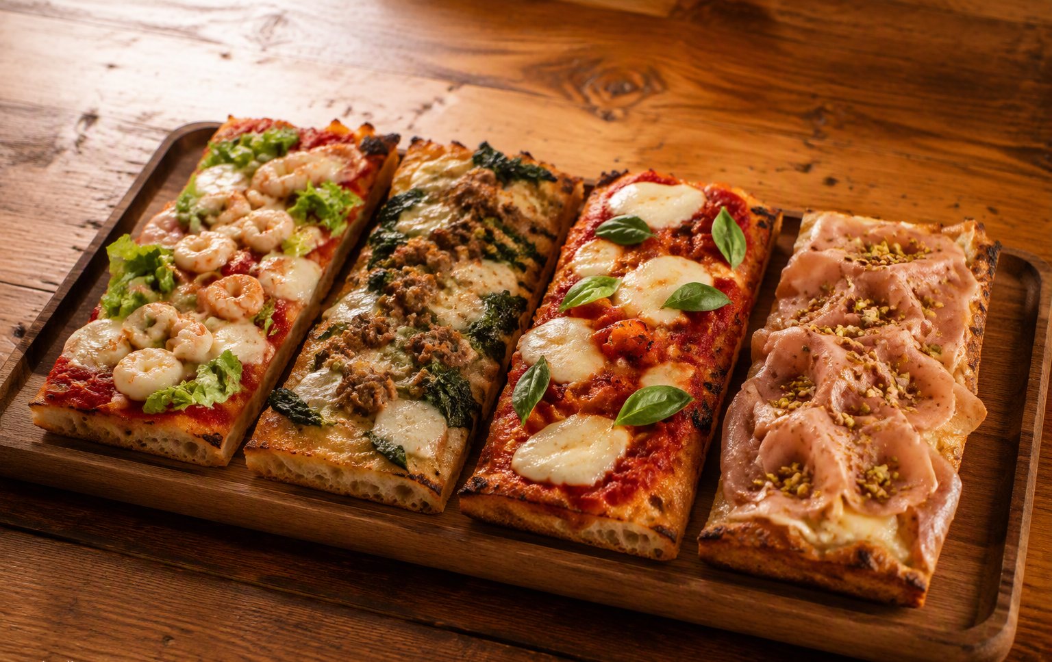 Il tagliere di pizza al taglio mista
