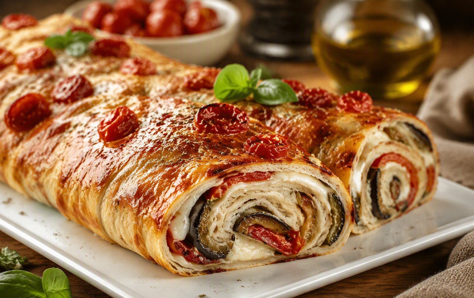 Rotolo di focaccia farcito